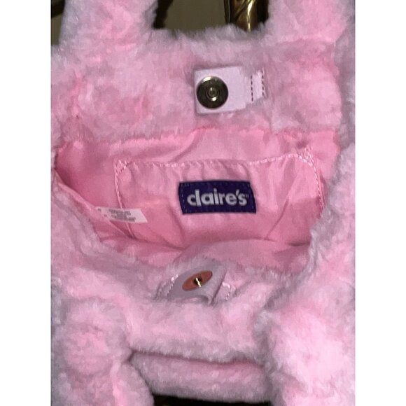 Claire's Pink Fuzzy Purse For Kids - Picture 2 of 6